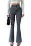 Agraa Women's Smoked Lycra High Waist Spanish Leg Jeans - 3