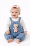 Baby Girl Denim Salopet Set Ruffled Bodysuit Jean Jumpsuit Set