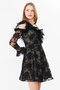 Purple Lace Mini Evening Dress |   One-Shoulder Flounce, Long Sleeve, Invitation & Graduation Dress - 5