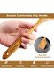 AIUHI Wooden Spoons for Cooking, Nonstick Kitchen Utensil Set, Non Scratch Natural Teak Wood (8 Pack) - 3