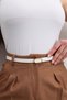 Leather Detail Finger Buckle Women's Pants, Dress, Jacket Belt - 2