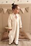 Floral Embroidered Lace Detailed Jumpsuit Beige