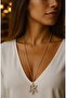 Gold Color Vip Series Large Snowflake Crystal Stone Long Necklace