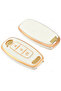 Nissan Compatible Qashqai, Trail, Juke Gold Edge Tpu Key Case Cover (White)