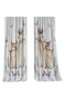 Baby Kids Room Double Winged Background Curtain with Mother and Baby Deer Pattern - 3