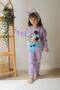 Girl's Winter 3-Yarn Printed Shawl-Printed Top and Bottom Set - Soft Texture-2001-Jlb-037 - 3
