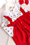 Heart Patterned Scallop Collar Bandana Baby Girl Jumpsuit Set - 3