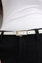 Gold Plated Long Buckle Women's Trouser Belt, Dress Belt, Coat Belt - 3