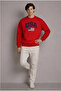 Men's America Print Loose Red Sweatshirt - 4