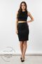 Pencil Skirt - Slim Fit Midi Pencil Skirt with Elastic Waist Ks Black - 2
