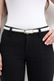 Gold Plated Long Buckle Women's Trouser Belt, Dress Belt, Coat Belt - 6