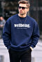 Men's Wellbeing Printed Navy Blue Sweatshirt