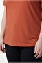 Women's Plus Size Off-The-Shoulder V-Neck Viscose Orange T-Shirt – Front and Back V-Neck - 5