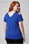 Women's Plus Size Off-The-Shoulder V-Neck Viscose Blue T-Shirt – Front and Back V-Neck - 6