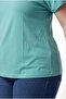 Women's Plus Size Off-The-Shoulder V-Neck Viscose Mint T-Shirt – Front and Back V-Neck - 5