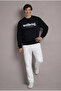 Men's Text Printed Casual Black Sweatshirt - 4