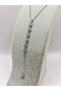 Steel Silver Color Heart and Stone Y Necklace - 4