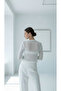 Women's Crew Neck Front Lace-Up Spanish Long Sleeve Sporty Stylish Openwork Design Short Jacket - 3