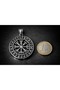 Stainless Steel Nordic Rune Figured Vegvisir Viking Compass Men's Necklace - 5