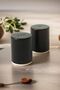 Stylish Matte Black Porcelain Salt and Pepper Shaker Set
