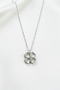 4 Leaf Clover Model White Stone Stainless Steel Silver Color Women's Necklace