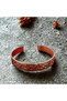 Hand-Embroidered Patterned Copper Bracelet - 6