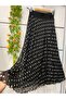 Polka Dot Chiffon Bell Skirt with Lining