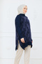 Women's Side Zipper Brush Patterned Silk Kupra Tunic - 3