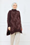 Women's Side Zipper Brush Patterned Silk Kupra Tunic - 2