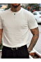 Basic Crew Neck Knitwear T-Shirt White - 3