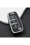 Hyundai Compatible Elantra, Solaris, Tucson, Kona, Santa, Fe, Verna, I30, I35 Silver Edge Tpu Key Case Cover (Black)