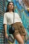 Functional Front Double Pockets Street Style Elastic Waist Soft Textured Sports Casual Tie-Up Shorts - 2