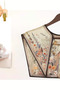 Spring Garden Patterned Luxury Shoulder Shawl |   "Floral Symphony" Ecru and Peach Tone Collar Scarf - 4