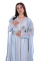 Embroidered kaftan with a belt at the waist, ladies belted kaftan dress - 3