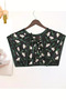 Luxury Shoulder Shawl with Cardigan Pattern in Black and Emerald Green Piping |   "Kardelen Dream" Collar Scarf