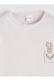 Ecru Striped Rabbit Printed Girls' Pajama Set - 4