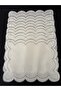 6 Pieces Linen Silver Color Double Wavy Cloud Embroidered Placemat/Supla