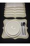 6 Pieces of Linen Gold Color Toxic Ivy Model Placemat/Supla - 3