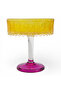 Colorful Glass Leged Presentation Stand 19 cm |   Embossed Patterned Special Design - 4