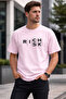 Rich |   Risk Printed Cotton Relaxed Fit Round Neck Unisex T-Shirt