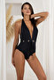 Eyelet Detailed Halter Neck Swimsuit 4107 - 4