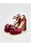 Satin Platform Heeled Evening Dress Shoes 10cm - Feli̇syabuti̇k - 2