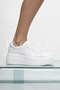 White Thick Sole Sneakers Women's | Lace-Up Everyday Sneakers | Urban & Casual Platform Sneakers - 4