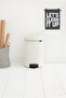 NewIcon Pedal Bin with Plastic Inner Bucket, 12 Litre, White