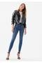 Allstar Ikon Gold Skinny Denim Trousers Blue Yel Women's Washed Lycra - 2