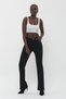 Black Ikon Spanish Flare Leg Jeans No Fade Black Spanish Jeans High Waist Denim Trousers - 2