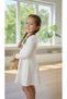 Girl's Bow Detailed Cotton White Dress - 3