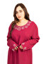 Wine Red Cotton Rayon Jalabiya with Stone Embellishment - 3