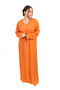 Orange Cotton Rayon Jalabiya with Stone Embellishment - 3