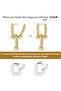 SLOONG 3 Pairs 14k Gold Plated Ball U Shape Pin Y2K Style Chunky Earring Link Chain Chunky Circle Ho - 2